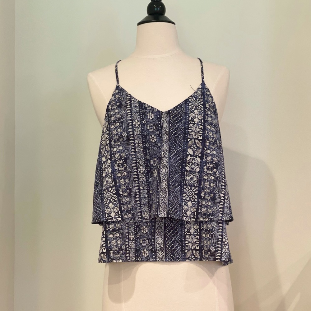 Francesca’s Hawaiian Printed Layered Tank Top